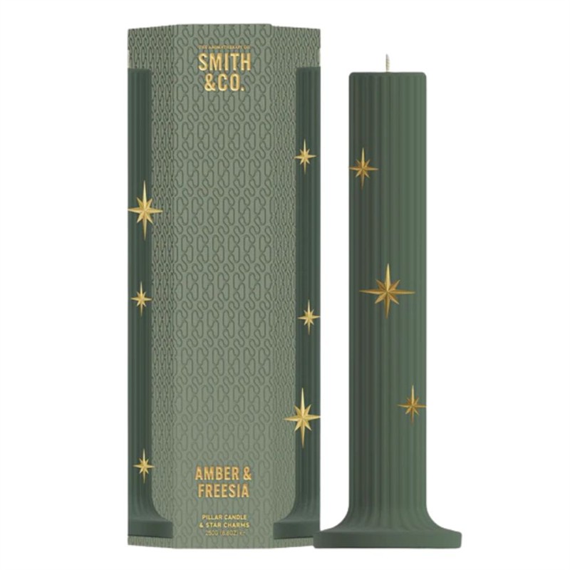 Smith & Co - Amber & Freesia Pillar Candle 250g