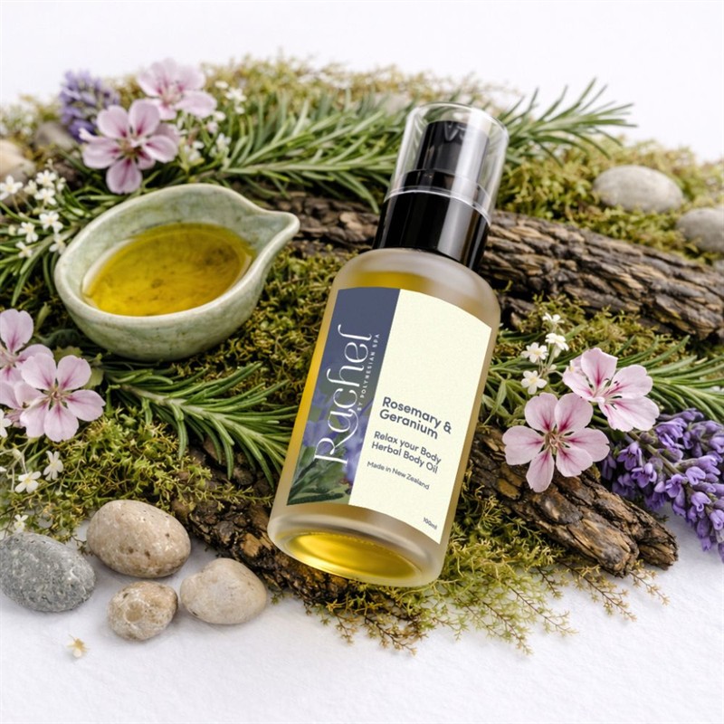 Rachel - Rosemary & Geranium - Relax your Body Herbal Body Oil 100ml