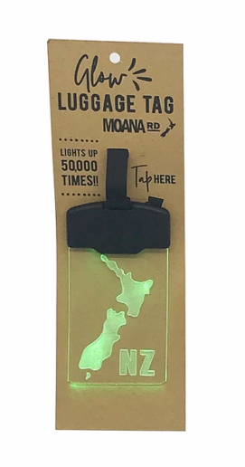 Moana Rd Glow Luggage Tag - Map