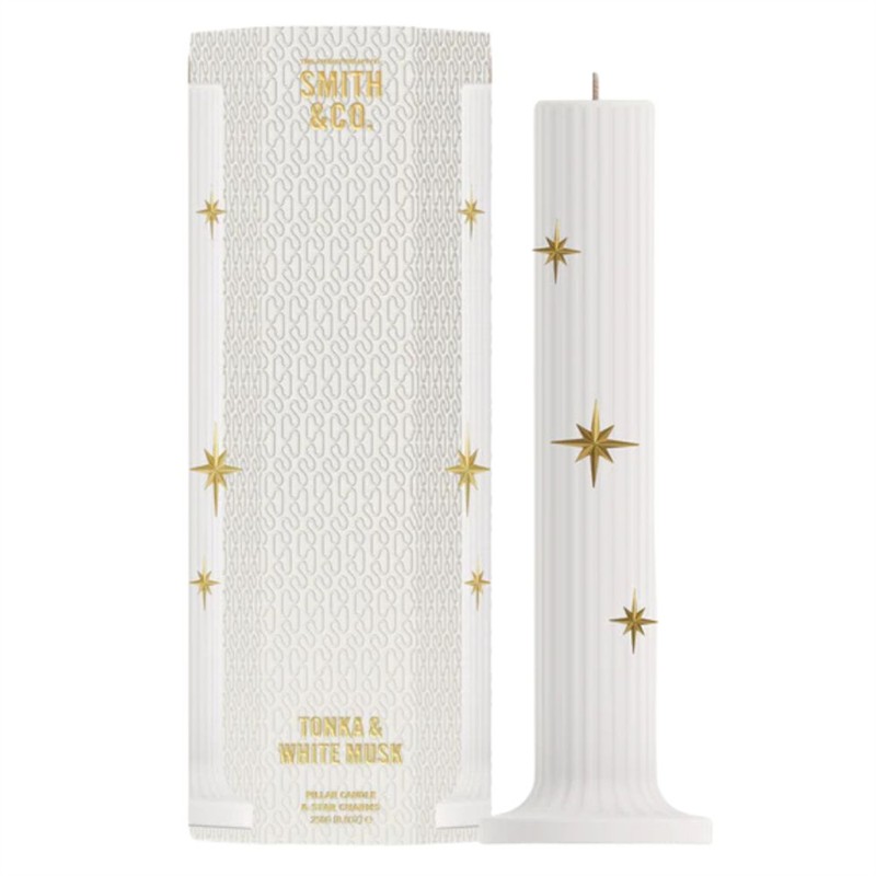 Smith & Co - Tonka & White Musk Pillar Candle 250g
